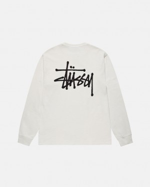 Beige Men's Stussy Basic Stussy LS Tee Pigment Dyed Tees Bangkok | Thailand BCN-6109