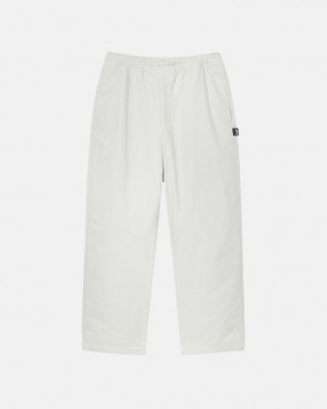 Beige Men's Stussy Beach Pant Brushed Cotton Pants Bangkok | Thailand JLL-3036