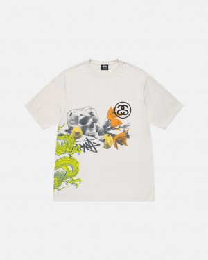 Beige Women's Stussy Strike Pigment Dyed Tees Bangkok | Thailand ZOL-7288