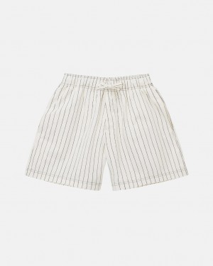 Beige Women's Stussy Tekla Poplin Pyjama Shorts Bangkok | Thailand ANI-4843