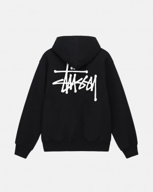 Black Men's Stussy Basic Stussy Hoodie Bangkok | Thailand HDM-7580