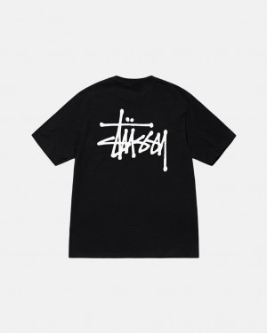 Black Men's Stussy Basic Stussy Tees Bangkok | Thailand KWV-3166