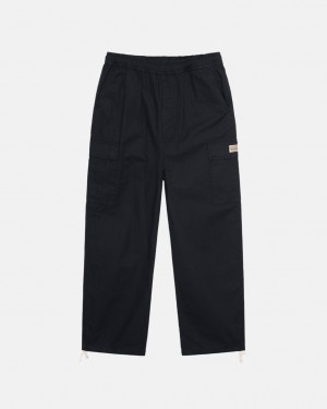 Black Men's Stussy Beach Pant Ripstop Cargo Pants Bangkok | Thailand GBI-6034