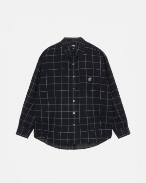 Black Men's Stussy Light Weight Classic Shirts Bangkok | Thailand PMB-3005