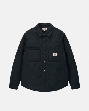 Black Men's Stussy Padded Tech Over Shirts Bangkok | Thailand KXQ-2001