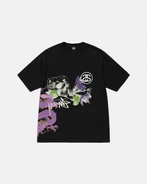 Black Men's Stussy Strike Pigment Dyed Tees Bangkok | Thailand TIH-9484