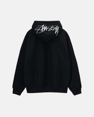 Black Women's Stussy Back Hood Applique Hoodie Bangkok | Thailand RPR-3738