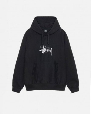 Black Women's Stussy Basic Applique Hoodie Bangkok | Thailand EEU-3020