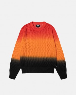 Black / Red Women's Stussy Pigment Dyed Loose Gauge Knit Sweaters Bangkok | Thailand PGS-5506