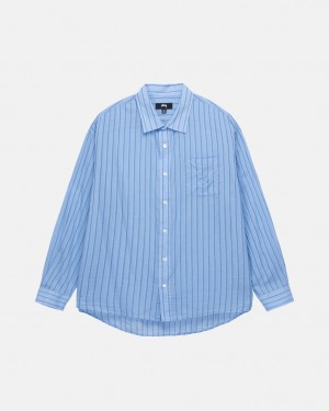 Blue Men's Stussy Light Weight Classic Shirts Bangkok | Thailand BYN-9031