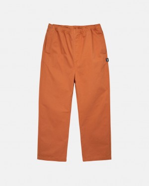 Brown Men's Stussy Brushed Beach Pants Bangkok | Thailand ZFL-2418