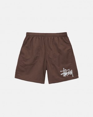 Coffee Women's Stussy Big Basic Water Short Swimwear Bangkok | Thailand CNC-8453