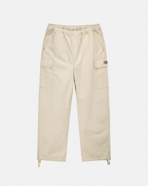 Cream Men's Stussy Beach Pant Ripstop Cargo Pants Bangkok | Thailand GKC-4495