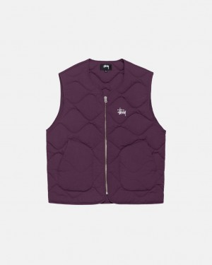 Fuchsia Men's Stussy Recycled Nylon Liner Vest Bangkok | Thailand FHG-0870