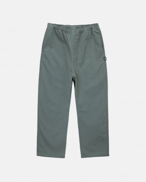 Green Men's Stussy Brushed Beach Pants Bangkok | Thailand WIC-5354