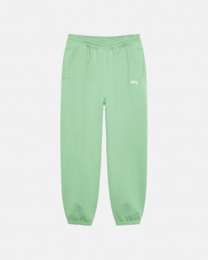 Green Men's Stussy Stock Logo Sweatpants Bangkok | Thailand OBA-0740