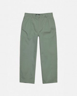 Green Men's Stussy Workgear Trouser Twill Pants Bangkok | Thailand CZA-7976