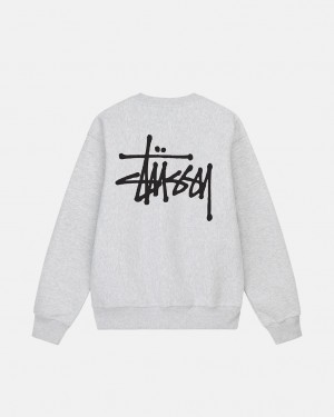 Grey Men's Stussy Basic Stussy Crew Sweatshirts Bangkok | Thailand TRV-1280