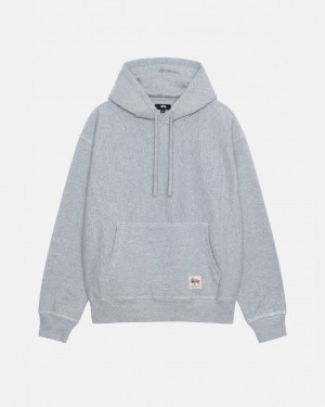 Grey Men's Stussy Contrast Stitch Label Hoodie Bangkok | Thailand DIW-8735