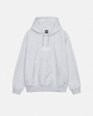 Grey Men's Stussy Stock Logo Applique Hoodie Bangkok | Thailand DTM-7240