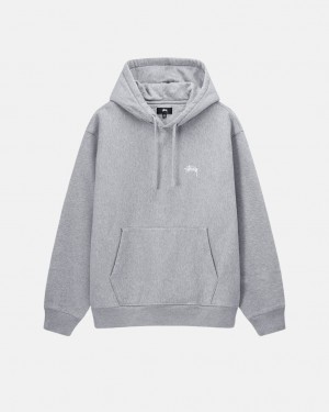 Grey Men's Stussy Stock Logo Hoodie Bangkok | Thailand RMA-4711