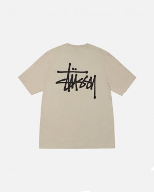 Khaki Men's Stussy Basic Stussy Tees Bangkok | Thailand XYR-8475