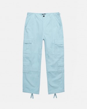 Light Blue Men's Stussy Surplus Cargo Ripstop Pants Bangkok | Thailand IVS-0037