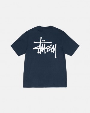 Navy Men's Stussy Basic Stussy Tees Bangkok | Thailand RNP-3540