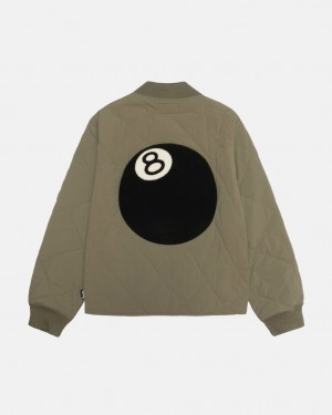 Olive Men's Stussy 8 Ball Quilted Liner Jackets Bangkok | Thailand DJM-8739