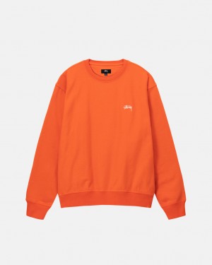 Orange Men's Stussy Overdyed Stock Logo Crew Sweatshirts Bangkok | Thailand SJJ-0777