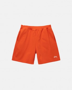 Orange Men's Stussy Overdyed Stock Logo Short Sweatshirts Bangkok | Thailand CRE-1260