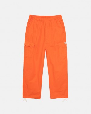 Orange Men's Stussy Ripstop Cargo Beach Pants Bangkok | Thailand PVI-1830