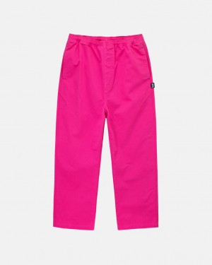 Pink Men's Stussy Brushed Beach Pants Bangkok | Thailand RAI-3769