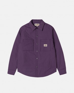 Purple Men's Stussy Padded Tech Over Shirts Bangkok | Thailand UPA-7159