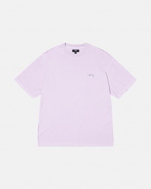 Purple Men's Stussy Pig. Dyed Inside Out Crew Tees Bangkok | Thailand XPM-7162