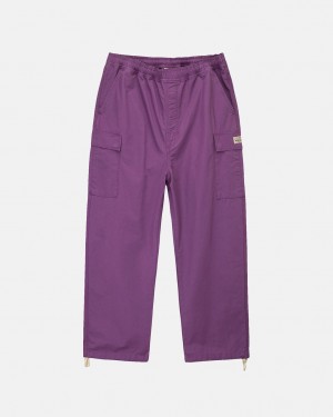 Purple Men's Stussy Ripstop Cargo Beach Pants Bangkok | Thailand GGS-3171