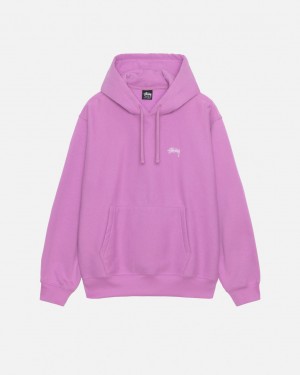 Purple Men's Stussy Stock Logo Hood Sweatshirts Bangkok | Thailand RYG-3554