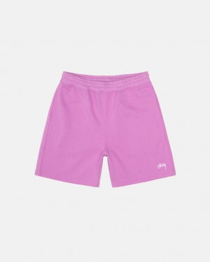 Purple Men's Stussy Stock Logo Sweatshorts Bangkok | Thailand AKV-5761