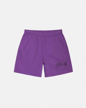 Purple Women's Stussy Big Stock Nylon Shorts Bangkok | Thailand REY-1117