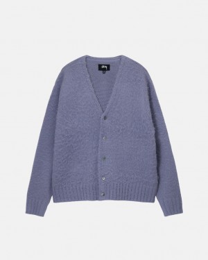 Purple Women's Stussy Brushed Cardigan Sweaters Bangkok | Thailand LSK-7392