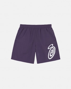 Purple Women's Stussy Curly S Water Short Swimwear Bangkok | Thailand XRN-6564