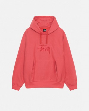 Red Men's Stussy Basic Applique Hood Sweatshirts Bangkok | Thailand MKI-5413