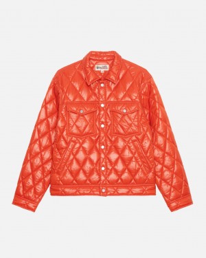 Red Men's Stussy Ranch Jacket Quilted Nylon Jackets Bangkok | Thailand OVH-5674