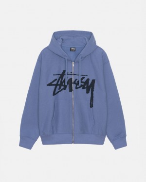 Royal Blue Men's Stussy Venus Zip Hood Sweatshirts Bangkok | Thailand RBI-4854