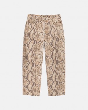 Snake Men's Stussy Big Ol' Jean Washed Canvas Pants Bangkok | Thailand MWG-3725