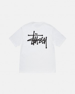 White Men's Stussy Basic Stussy Tees Bangkok | Thailand KFW-9479