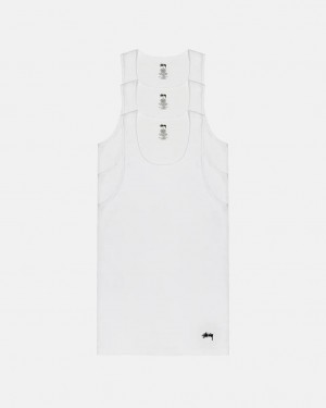 White Women's Stussy Stussy Tank Undershirt Shirts Bangkok | Thailand FYY-1873