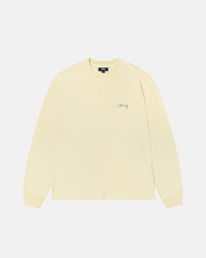 Yellow Men's Stussy Lazy Ls Tees Bangkok | Thailand UCF-6374