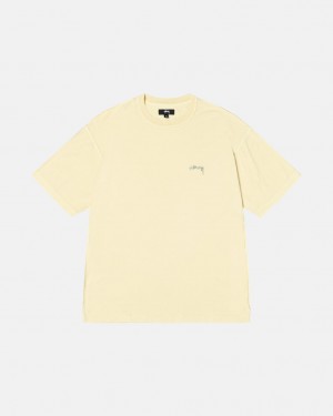 Yellow Men's Stussy Pig. Dyed Inside Out Crew Tees Bangkok | Thailand LSA-4698