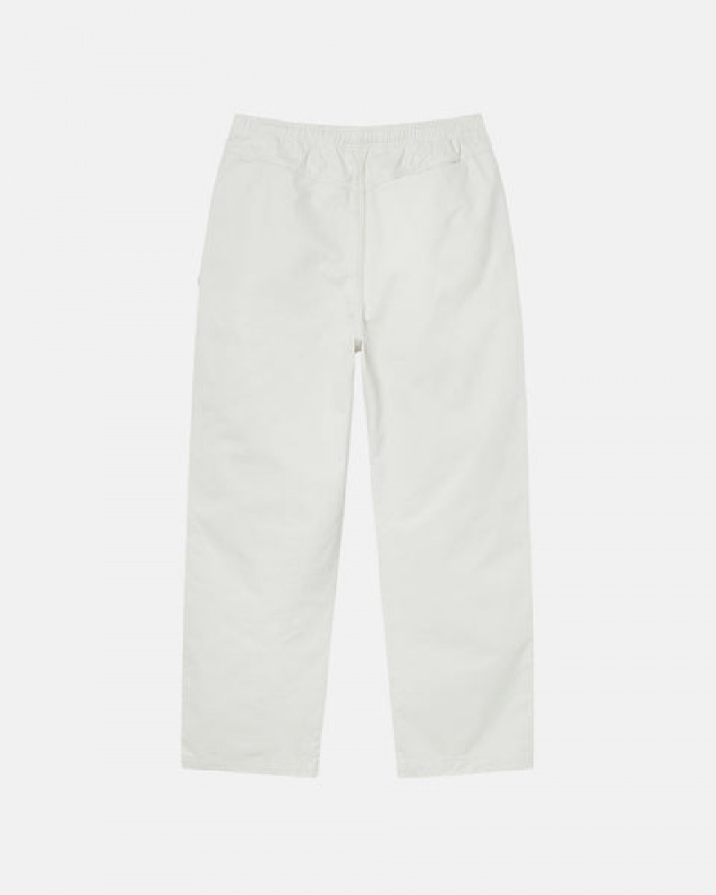 Beige Men's Stussy Beach Pant Brushed Cotton Pants Bangkok | Thailand JLL-3036